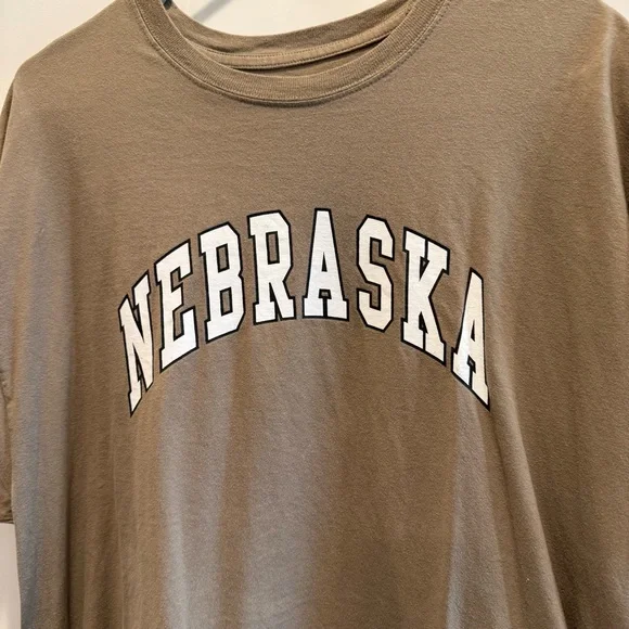 Hanes Nebraska Brown Men's Short Sleeve Tee - Picture 2 of 6